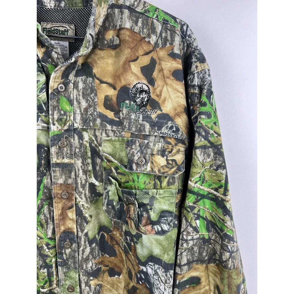 FieldStaff Mossy Oak Camo Hunting Set Mens XL Shirt 34 Pants Full Strut Turkey